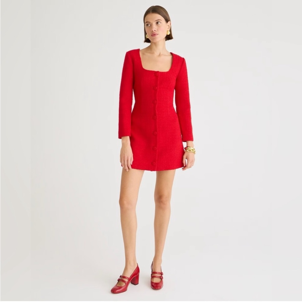 J. Crew Sophia Mini Dress in Maritime Tweed Red size 0